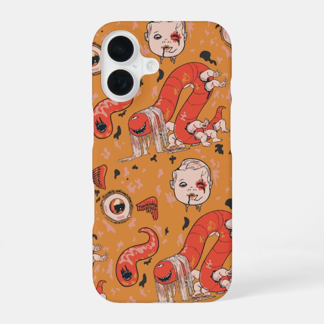 Wormspawn Nightmare Horror Creepycore iPhone 16 Hülle (Rückseite)