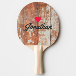 Worn Barn Wood Vintage Heart Signature Tischtennis Schläger