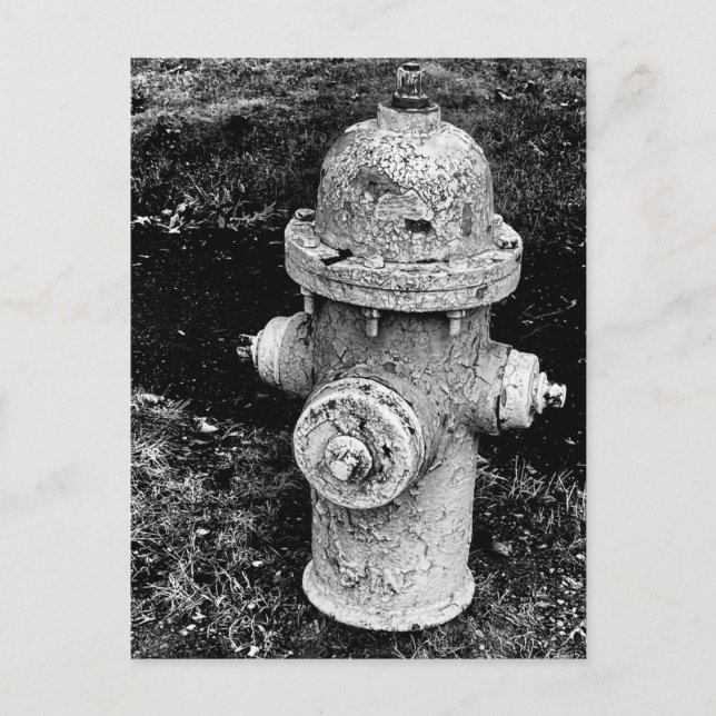 Worn Chipped Rusty Old Fire Hydrant Photo Postkarte (Vorderseite)