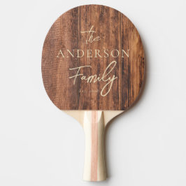 Worn Cutting Board Hand Written Family Name Tischtennis Schläger