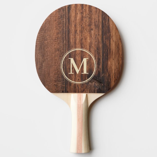 Worn Cutting Board Monogram Tischtennis Schläger (Rückseite)