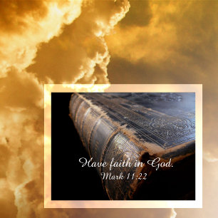 Worn Leather Bibel, "Habt Glauben an Gott" Mark 11 Postkarte