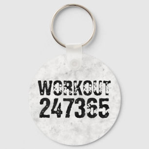 Worn out and scratched text Workout 247365 rustic Schlüsselanhänger