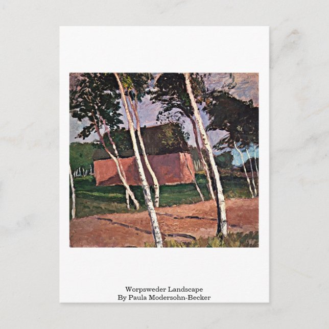 Worpsweder Landschaft von Paula Modersohn Becker Postkarte (Vorderseite)