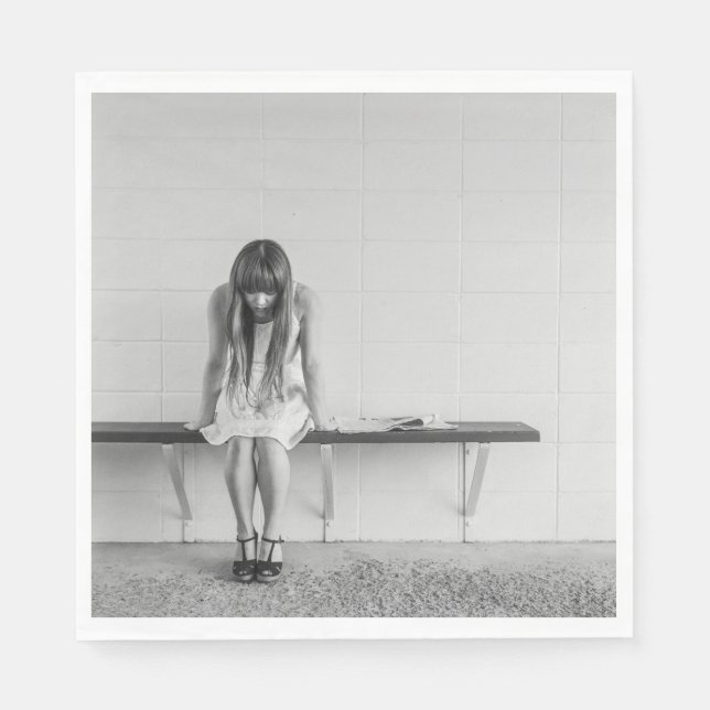Worried Girl Serviette (Vorderseite)