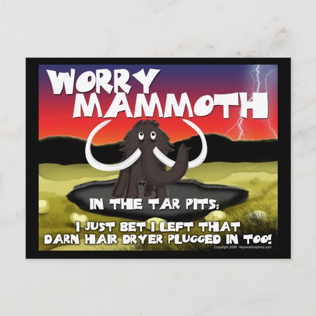 Worry Mammoth Postcards Postkarte (Vorderseite)