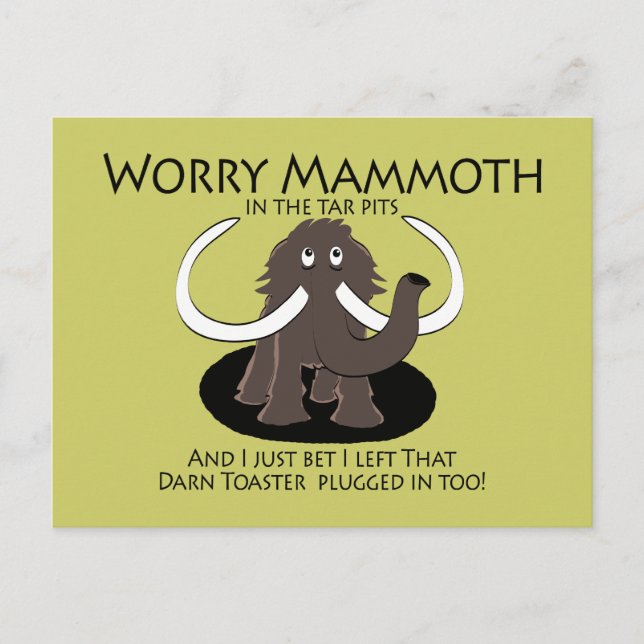 Worry Mammoth Postkarte (Vorderseite)