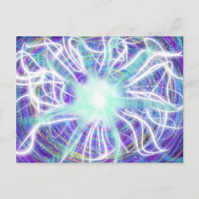 Worship Art Aqua White Blue Lila Oct 2017 ESSL Postkarte (Vorderseite)