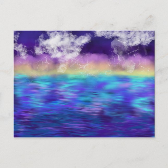 Worship Art Yellow Aqua Blue Lila Oct 2017 ESSL Postkarte (Vorderseite)