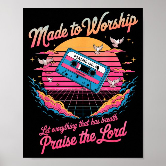 Worship Christian Music Retro Cette Psalms 150_6 _ Poster (Vorne)