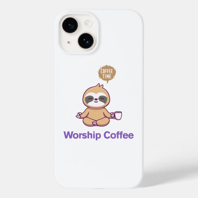Worship-Kaffee - iPhone 14 Cover (Rückseite)