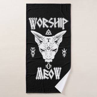 Worship Meow Badehandtuch