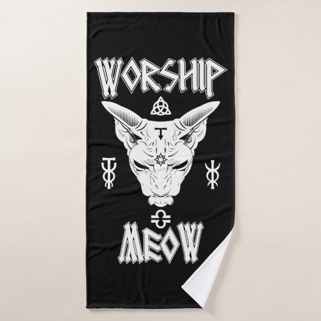 Worship Meow Badehandtuch (Badehandtuch)