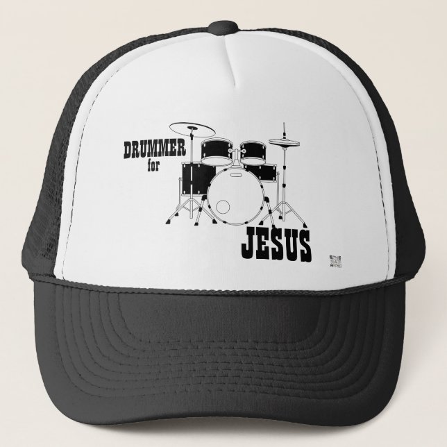 Worship Team Cap Drummer für Jesus Truckerkappe (Vorderseite)