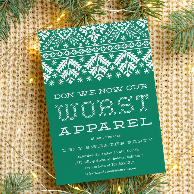 Worst Apparel | Ugly Sweater Party Einladung (Von Creator hochgeladen)