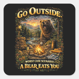 Worst Case Wilderness Quadratischer Aufkleber