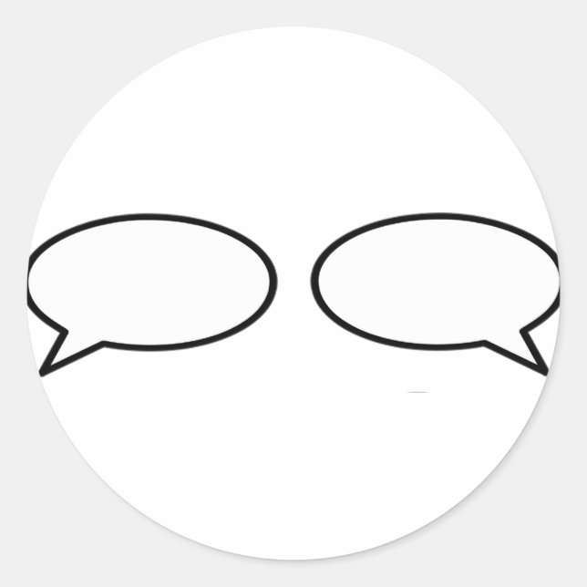 Wort-Blase linksrechts die MUSEUM Zazzle Geschenke Runder Aufkleber (Vorderseite)