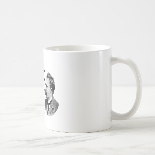 Wort-Blasen-Schwarzes jGibney Friedrich Nietzsche Tasse (Rechts)