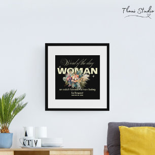 Wort des Tages Frau Modern Vintage Blume Poster