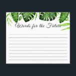 Wort für tropische Schrift des Future Brautparty<br><div class="desc">Tropischer Dschungel Thema Monstera oder Palm Blätter Brautparty "Worte für die Zukunft". Entwickelt und illustriert mit Liebe von Kristine Lee Designs www.kristineleedesigns.com</div>