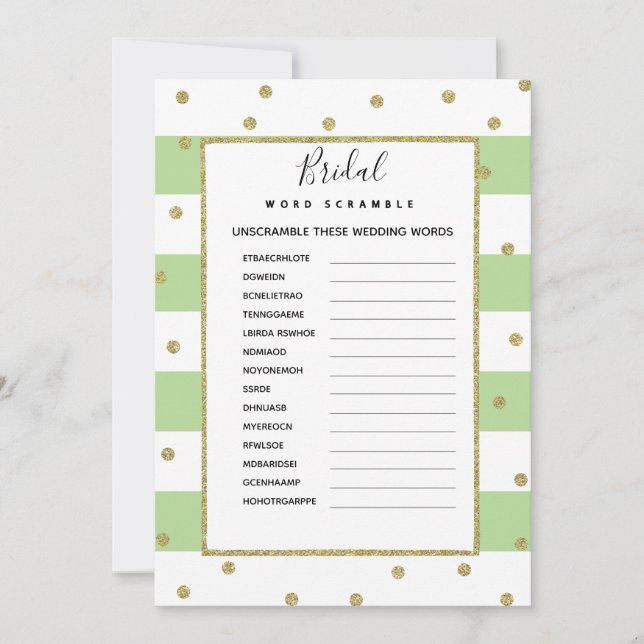 WORT-JagdbrautBabypartyspiel Einladung (Vorderseite)