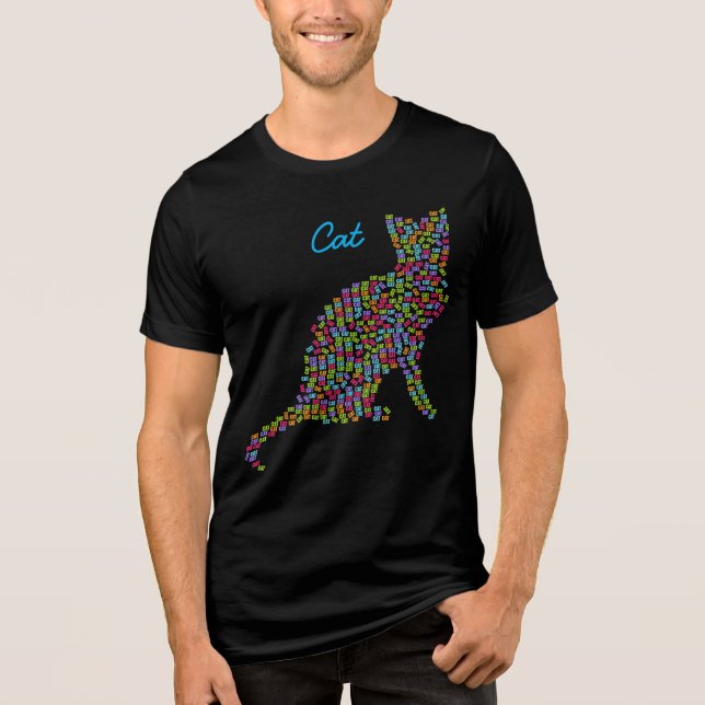 Wort Katze Tee-Shirt Tri-Blend Shirt (Vorderseite)