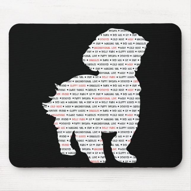 Wort-Kunst Shih Tzu Mousepad (Vorne)