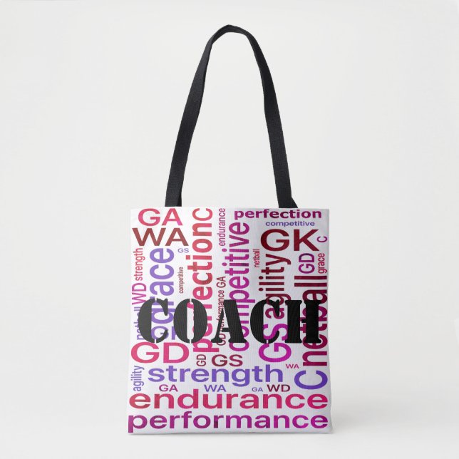 Wort-Kunstnetball-Zug-Taschen-Tasche (Vorderseite)