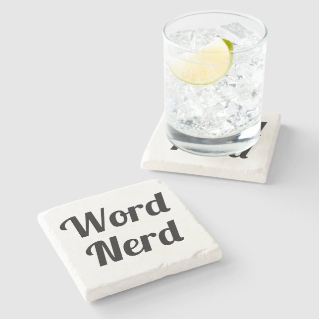 Wort-Nerd Steinuntersetzer (Seitenansicht)