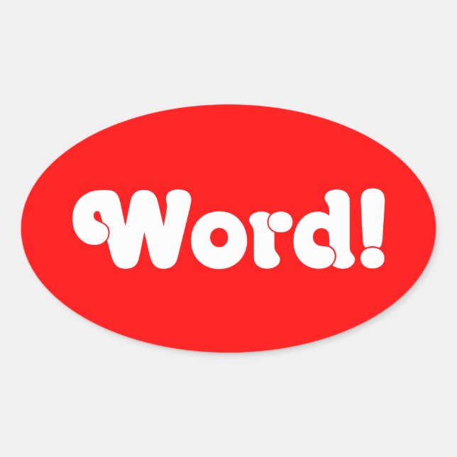 Wort! Ovaler Aufkleber (Vorderseite)