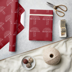 Wort-Pilz-Packpapier (weißer Text) Geschenkpapier