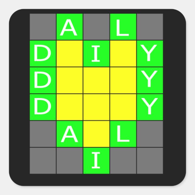 Wort Quadratischer Aufkleber (Vorderseite)