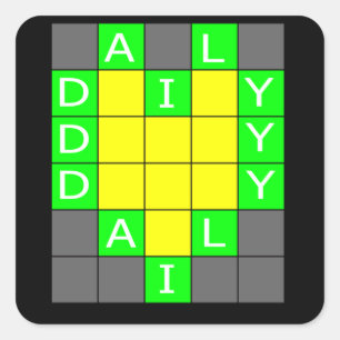 Wort Quadratischer Aufkleber