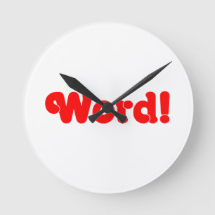 Wort! Runde Wanduhr