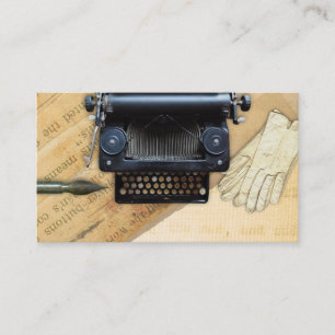Wort Schreibmaschine Schriftsteller Autor Vintage  Visitenkarte