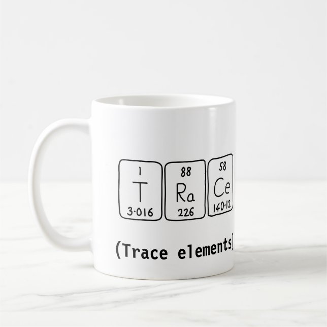 Wort-Tasse der periodischen Tabelle der Spur Kaffeetasse (Links)