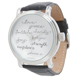 Wort-Uhr inspirieren (ohne Zahlen) Armbanduhr