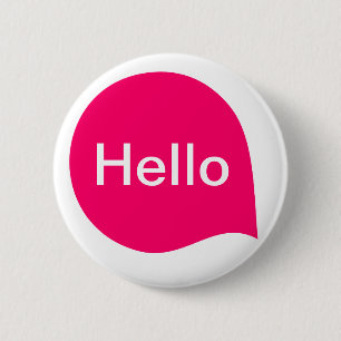 Wortblase - Neon Red on White Button