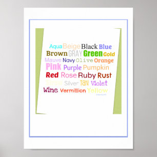 Wortcollage für Farben Poster