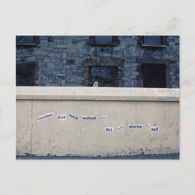 Worte an der Wand Postkarte (Vorderseite)
