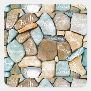 Worte der Ermutigung, Worte der Hoffnung_ Quadratischer Aufkleber