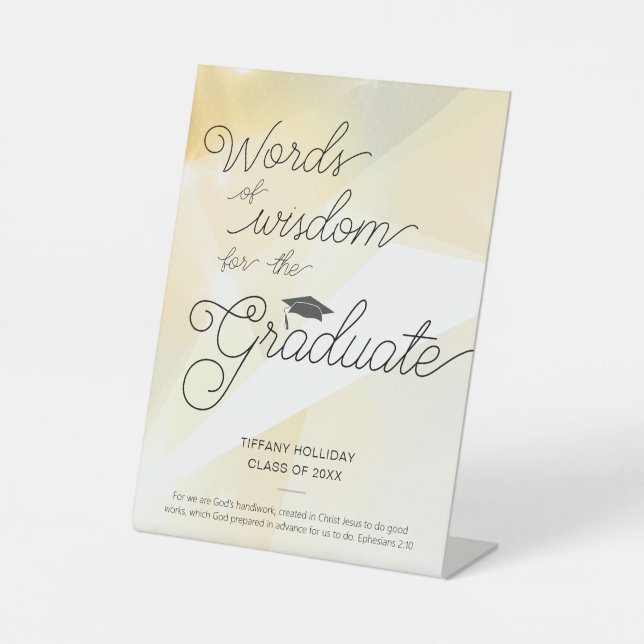 Worte der Weisheit für das Graduate Gold Sockelschild (Vorderseite)