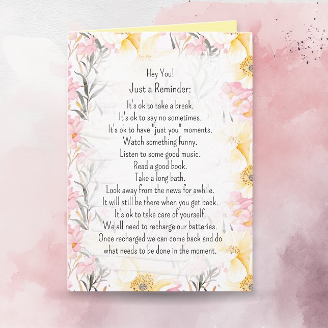 Worte der Weisheit | Kümmere dich um dich selbst Karte (Von Creator hochgeladen)