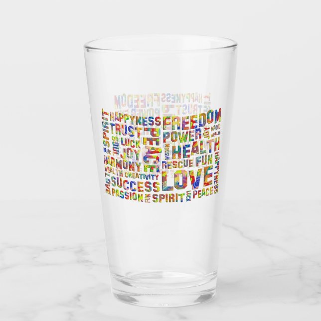 Worte des Geistes / positives Denken 1 Glas (Vorderseite)