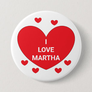 Worte des Herzens: rot und weiß Button