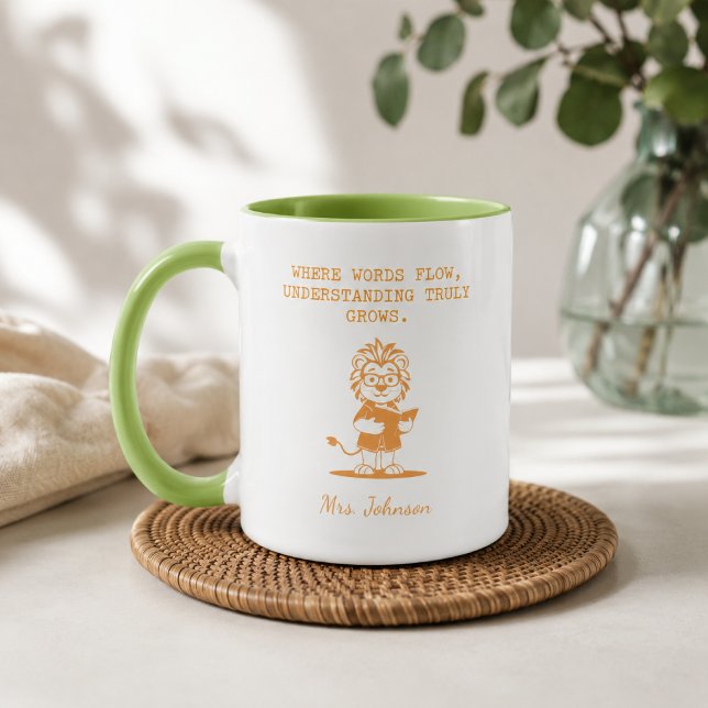 Worte fließen Verständnis wächst Englischlehrer Tasse (Von Creator hochgeladen)