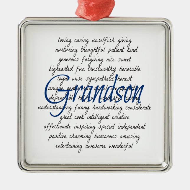 Worte für Grandson Ornament Aus Metall (Vorne)