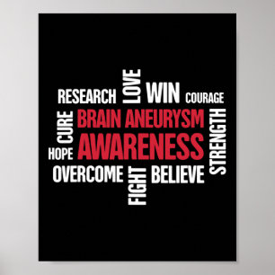 Worte Gegenwart Gehirnaneurysma Bewusstsein Poster