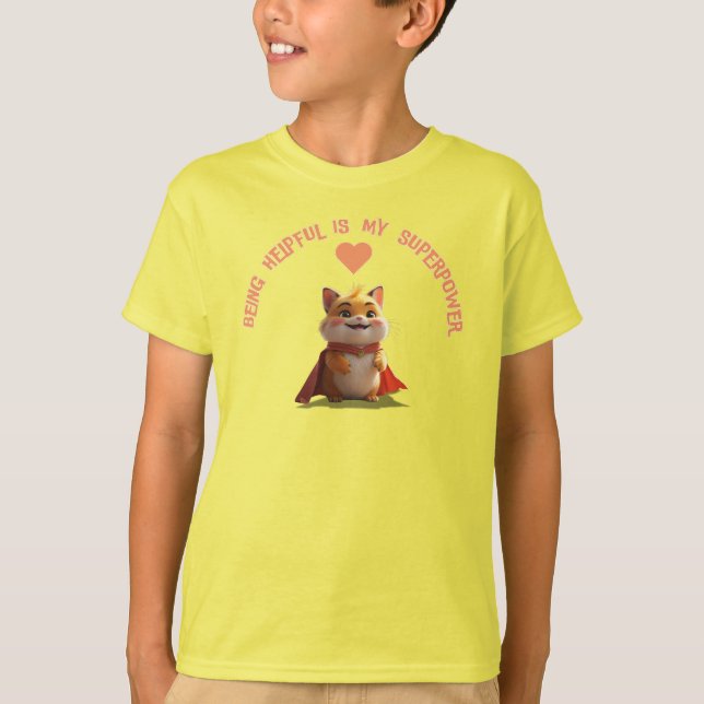 Worte "Hilfreich zu sein ist meine Supermacht" T-Shirt (Vorderseite)