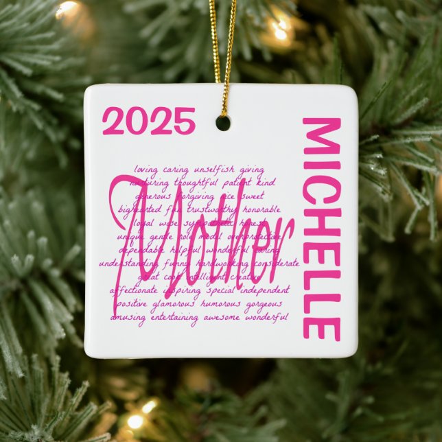 Worte lieben für Mutter CUSTOM Keramikornament (Baum)